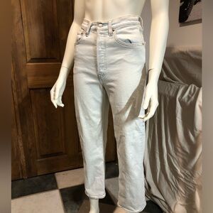 Levi's Ribcage High-Rise Acid White Women's Jeans
